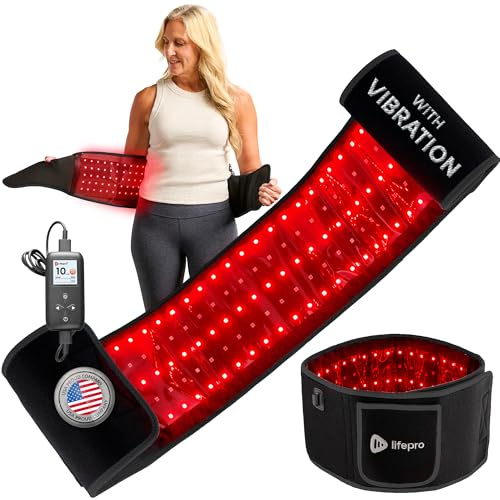 LifePro AllevaRed Pro - Red Light Belt, 105 Triple-Chip LEDs, 660nm 850nm | Wearable 660nm & 850nm Infrared Light Belt with Pulse Modes, Vibration & 5 Intensity Levels - Lifetime LifePro Support