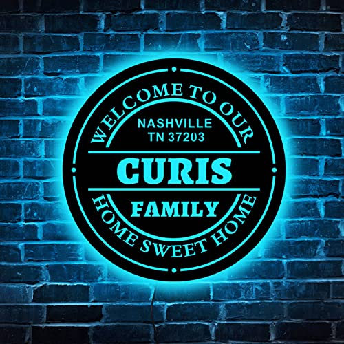 Letrero de neón personalizado para la familia, letrero con nombre, regalos personalizados para la familia, letrero de neón de bienvenida, luz dulce, decoración de pared para el hogar