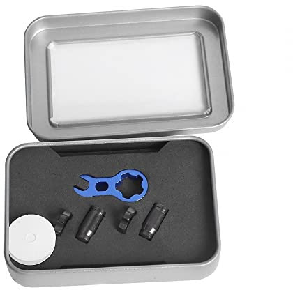 DONGKER Juego de Tapas de Válvula Presta de Aleación de Titanio Francés, Llave de Núcleo y Tuerca para Bicicleta MTB, BMX, de Carreras