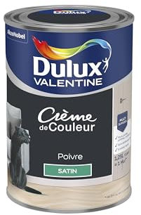 Dulux Valentine Crème de Couleur - Peinture multi-supports intérieure - Satin Poivre 1,25 L