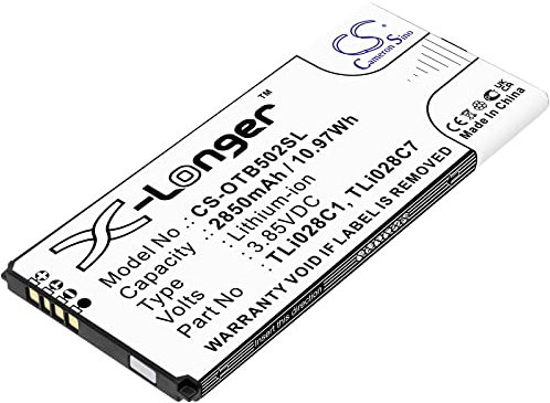 TECHTEK Batterie 2850mAh Compatible avec [Alcatel] 1B 2020, OT-5002A, OT-5002D, OT-5002DEEA, OT-5002F, OT-5002H, OT-5002HEEA, OT-5002I, OT-5002M, OT-5002R, OT-5002S, OT-5002X, pour [AT&T] 4188C FBA