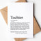 KAMEWI® Grußkarte TOCHTER Definition | Klappkarte mit Briefumschlag aus Kraftpapier | Bedanken Kind Geschenk Schwangerschaft Vorfreude Geburtstag Papas Prinzessin Kinder Herzensmensch
