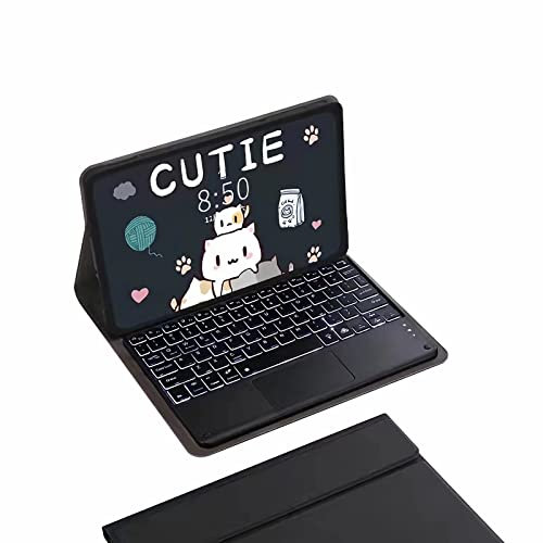 GUPENAA Custodia con Tastiera per Lenovo Tab M10 FHD Plus 10.3 (TB-X606F/TB-X606X), Slim Lightweight Stand Cover con Tastiera Retroilluminata Bluetooth Magneticamente Rimovibile,Nero