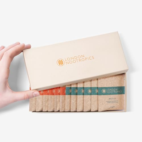 London Nootropics - Mushroom Coffee Box - Flow & Mojo Adaptogenic Mushroom Coffee - 12 Sachets