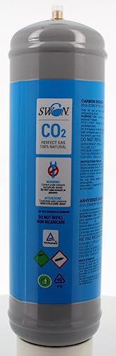 Swan Bouteille Co2 1200 g jetable raccord M11 x 1 pour distributeurs d'eau gazeuse