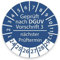 Prüfplakette DGUV V3 Nächster Prüftermin E-Check Elektro - 2024-2029 - Wasserfest/UV-Schutz - 30mm Plakette für Tritte Leitern Feuerlöscher Maschinen (250, DGUV V3 - Blau)