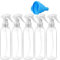 Dorocola 5 botellas pulverizadoras con embudo de silicona plegable, 200 ml, botella pulverizadora transparente vacía para cabello, limpieza, plantas, cosméticos