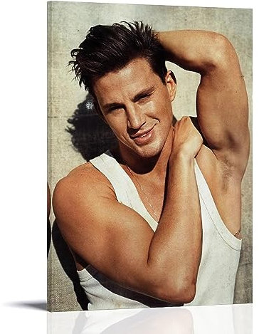 OqcEha Channing Tatum Poster, Kunst, Stern, Leinwand, Wandkunst, dekorativ, Schlafzimmer, modernes Zuhause, Kunstwerk, 60 x 90 cm