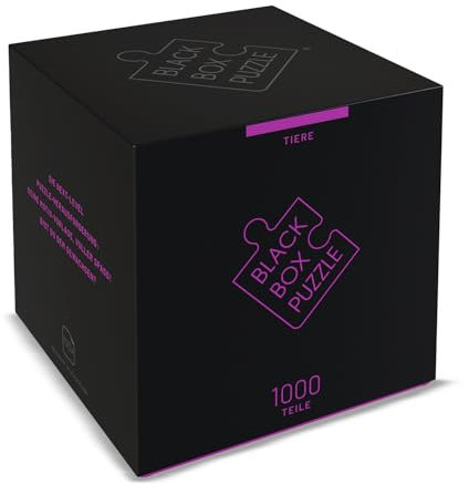 Black Box Puzzle 1000 Teile, Blackbox Puzzel mit Überraschungs-Motiv ohne Vorlage, Impossible Puzzle schwer für Erwachsene und Kinder ab 14 Jahren, Puzzle Box Tiere 2023 Edition