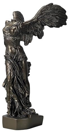 Winged Nike Victory of Samothrace Cast Marble Greek Statue Bronze Effect