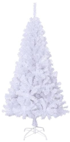 Hovothy Arbre de Noël Artificiel avec Branches épaisses Blanc 150cm PVC Sapin De Noel Effet Naturel Faux Sapin De Noel Realiste Sapin De Noel Artificiel Réaliste Sapin Noel Artificiel Blanc