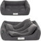 HOUND & NATURE | Öko Hundebett Luzern | Weich/Soft | Gr. M für Mittelgroße Hunde - Kuscheliges, Flauschiges Hundebett Waschbar mit Wende - Liegekissen (M - 95x70 cm, Grau)