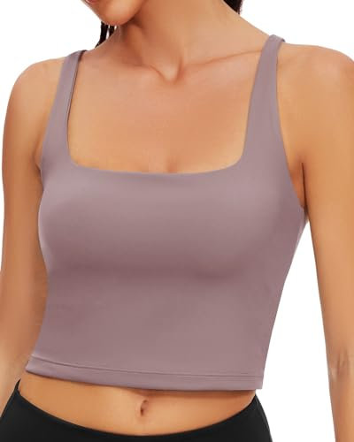 WOWENY Reggiseno Sportivo Donna Imbottito Reggiseni Senza Ferretto Crop Top Donna Palestra Viola M