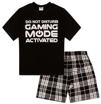 ThePyjamaFactory Garçon Do Not Disturb Gaming Mode Activated Court en Coton Pyjamas