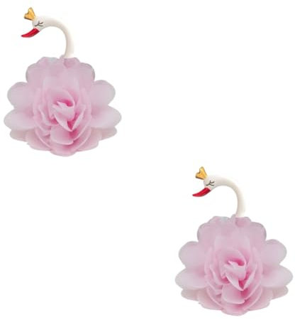 PRETYZOOM 2stücke Handgemachte Blüten Cake Topper Dekorative Tortenaufsätze Für Und Kuchen Rosa Schwäne Für Geburtstagsfeiern Und Hochzeiten