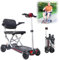 HZWJD 4-Rad-Reisemobilitätsroller,Rollstuhl Faltbar Leicht,Gehhilfe Für Senioren,Roller Für Erwachsene,Elektroscooter,Für Senioren, Erwachsene, Behinderte Ältere Menschen red