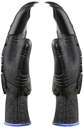 BCEPDCHR Garden Gloves with Claws Work Gloves Gardening Glove Yard Gloves Safe Gloves Forest Collection Gloves for Planting, Digging,Outdoor Gathering, Black