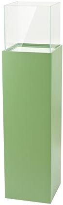 DECOKTIVO Windlicht-Säule, Kerzenständer, Deko-Laterne, Dekosäule, Bodenwindlicht, MDF und Glas, Für Wohnzimmer Balkon Terrasse, Grün, 100 cm Hoch