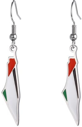 Palestine Dangle Drop Earrings for Women Palestine Map Country Flag Print Earrings Bring Them Home Now Patriotic Jewelry Judaica Gift