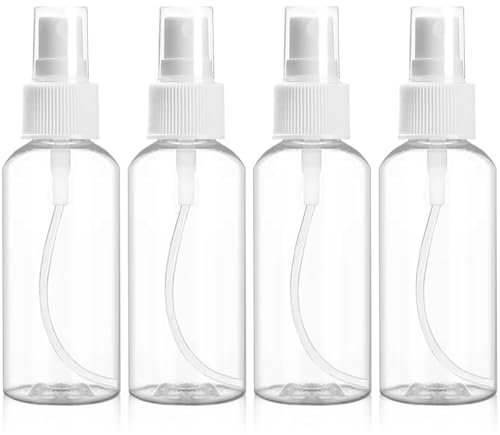 Redamancy 4Pcs Flacon Pulvérisateur, 50ml Mini Atomiseur, Bouteilles de Voyage, Petits Contenants Rechargeables pour Cosmétiques, Parfum et Voyage