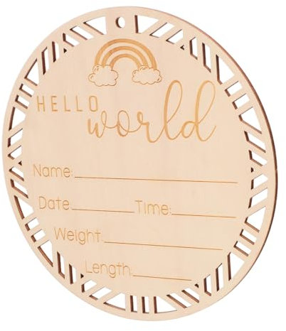 Beatifufu Geburtsanzeige Holz Schild Für Neugeborene Namensschild Satz Runder Dekoration Foto-requisite Babyzimmer