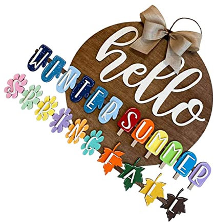Cabilock 30cm Holz Tür Ornament Hängen Schild Für Home Decor Einzigartige Tür Hängen Für Familie