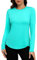 PINSPARK Sportshirt Damen Langarm Rashguards UPF 50+ Uv-Schutz Shirt Sommer Sonnenschutz Shirt Rundhalsausschnitt Laufshirt Draussen Gym Trekking Funktionsshirt Keramikgrün l