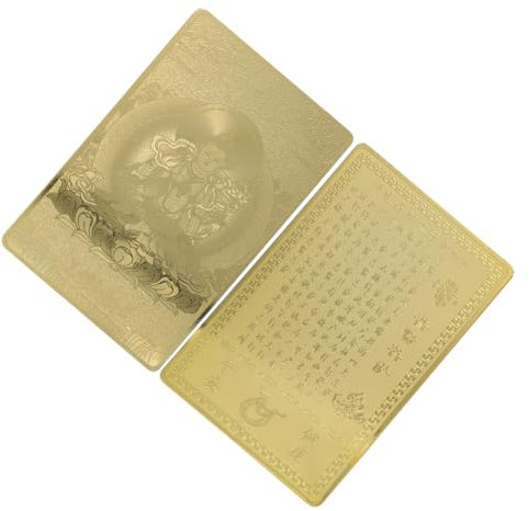 Cabilock 2 Stück Bronze Karte des Geburtsbuddhas Goldene Aufkleber Glücksaufkleber Feng Shui Aufkleber Tai Sui Karte Grußkarte Verheißungsvolle Karten Tai Sui Glückskarte