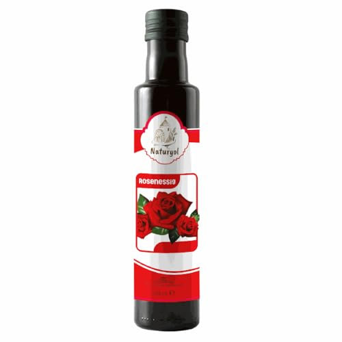 Naturyol Rosenessig 500ml – 100% Natürlich & Ohne Zusatzstoffe – Fruchtiger Essig für Salate, Dressings & Marinaden – Traditionell Hergestellt – Blütenessig aus Rosen