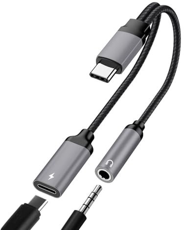 Adaptateur USB C vers Jack 3.5mm avec Charge Rapide PD 60W, 2 en 1 USB C Audio Charge Adaptateur Câble, Adaptateur Audio et Chargeur pour Écouteurs pour Samsung Galaxy iPhone 15 Huawei Xiaomi et Plus