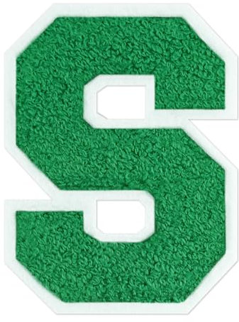 QianSiLi 6.0 Inch Chenille Iron On Letters for Clothes Varsity Letter Patches Embroidered Patch Iron On Patches for Clothing Jacket/Hoodie/Varsity (Green,S)