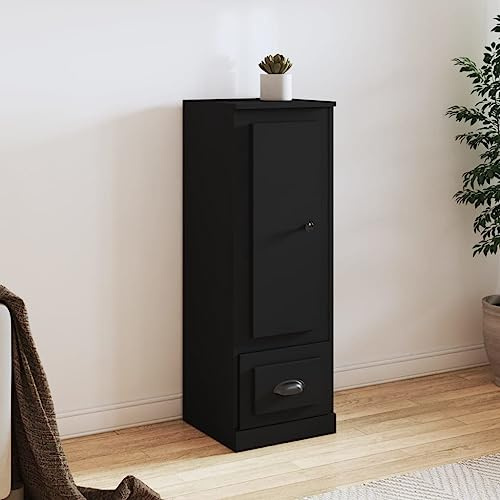 CFODOJ Haus & Garten, Möbel-Highboard, schwarz, 36 x 35,5 x 103,5 cm, Holzwerkstoff