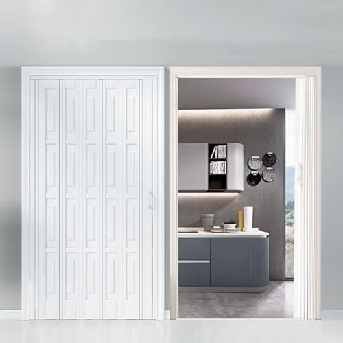 POWRZZZY Falttür Innentüren Raumtrenner Schiebetür Faltschiebetür für Küche Bad Schrank Zum Schutz der Privatsphäre(179x200cm)