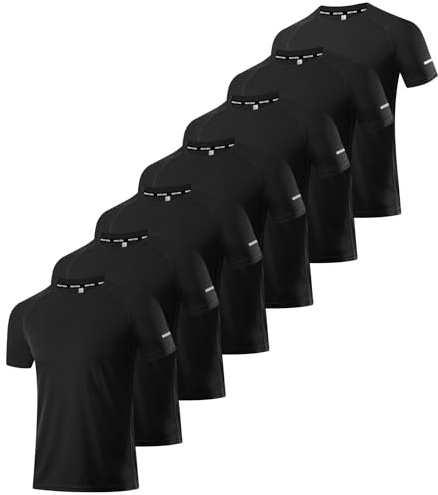 Boyzn 1, 3, 5 or 7er Pack Sport Tshirts Herren Kurzarm T-Shirts Funktionsshirt Laufshirt Schnelltrocknend Atmungsaktive Sport Shirt Sommer Fitnessshirt Trainingsshirt für Running Workout Bodybuilding