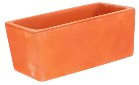 Vaso per Drenaggio in Terracotta con Apertura Marrone Rettangolare | Piccolo, Stile Rustico, per Bonsai e Fiori, Uso Interno ed Esterno, Decorazione Desktop e Davanzale