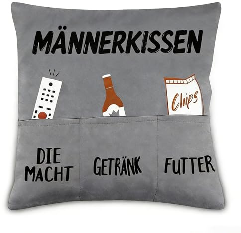 Männerkissen mit Taschen, Männergeschenke Geburtstag, Geschenke für Männer | Geburtstagsgeschenk für Männer, Personalisierte Geschenke Männer Kissenbezug 45x45cm für Opa Papa Weihnachten Geschenk