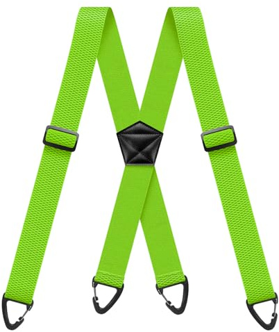 Clip Yeah Hosenträger Herren Breit 3.8cm mit 4 Anti-rutsch Hakenschnalle | Elastisch Hosenträger Herren Extra Stark Verstellbar Suspenders für Outdoor Arbeitshose Lederhose Motorradhose Skihose X-form