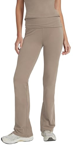 Style & Republic Damen Flared Leggings aus weicher Baumwolle | Umklappbare Yogahose mit Klappbund, Bootcut-Style, lässig & bequem Schlaghose mit weitem Bein