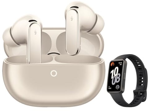 HUAWEI Freebuds Pro 5 Sand + HUAWEI Band 10 Black, Cuffie Wireless Bluetooth, Cancellazione del Rumore con AI Dual-Engine per Business e Ufficio, Vestibilità Sicura con Suono Immersivo