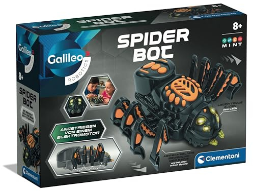 Clementoni Galileo Robotic Spider Bot - Spielzeug-Roboter Spinne für Kinder ab 8 Jahren - Inkl. eigenem Zusammenbau für Geduld & logisches Denken - 59478
