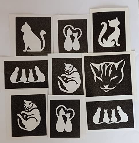 25 x Katzen Thema Schablonen für das Ätzen auf Glas
