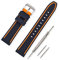 VINBAND Unisex Wasserfest Gummi Uhrenarmband mit Gebürstete Edelstahl Silber Schnalle 24mm Orange