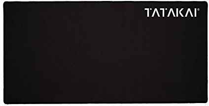 Tatakai® Extended Gaming Mouse Mat Pad Extra Thick 4mm Non Slip Natural Rubber Base Premium Waterproof Neoprene Surface Anti Fray Stitched Edge Laser and Optical Mouse Compatibility (L: 600x300x4mm)