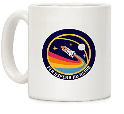 Pro Aspera AD Astra Vintage Logo weiß 11 Unze Keramik Kaffee Becher von lookhuman
