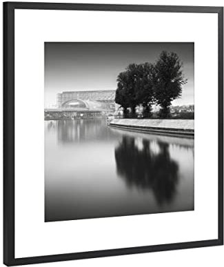artboxONE Poster mit Rahmen Schwarz (Metallic) 20x20 cm Hauptbahnhof Berlin von Ronny Behnert - gerahmtes Poster