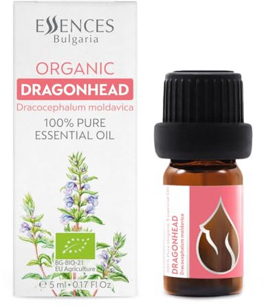 Essences Bulgaria BIO Moldawischer Drachenkopf Ätherisches Öl 5ml | Dracocephalum moldavica | 100% Naturrein | Unverdünnt | Spitzenqualität aus Familienbetrieb | Ohne Gentechnik | Vegan