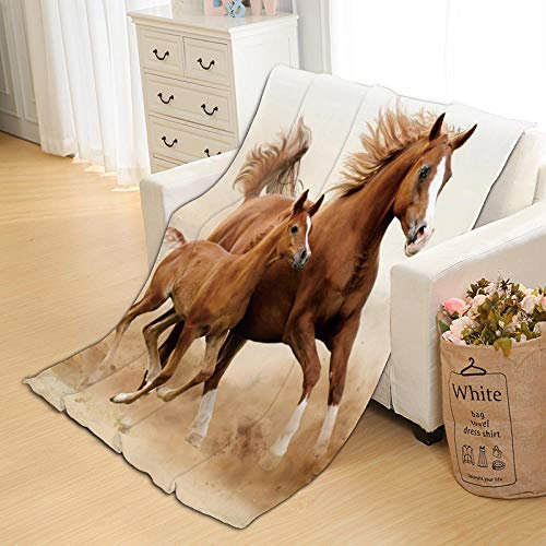 RYQRP Flanelldecke Pferd Wohndecke Supersoft Couchdecke Kuscheldecke Fleecedecke Super Weiche Wohndecke Sofadecke Reisedecke 150cm x 200cm