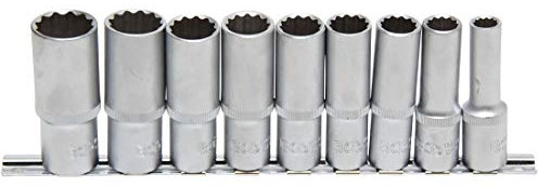 OC-PRO 9 Douilles Longues 1/2 12 Pans 10-24mm