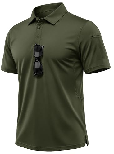 MAGCOMSEN Men's Breathable Quick Dry Golf Polo Shirt Summer Outdoor Lightweight Short Sleeved Shirts