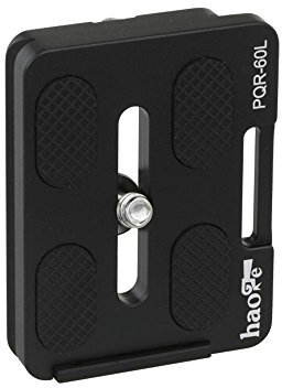 Haoge PQR-60L Universal-Kamera-Schnellwechselplatte mit ausziehbarem Lippenflansch für Arca Swiss Standard Stativ-Kugelkopf-Klemme, 60 mm